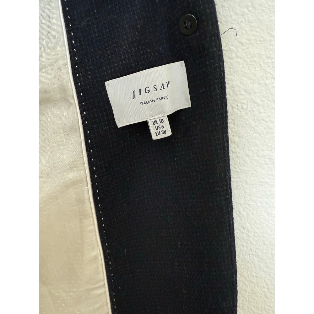 Jigsaw Womens Jacket 6 Navy Wool Tailored Blazer Single‎ Button Work Business - Picture 7 of 10